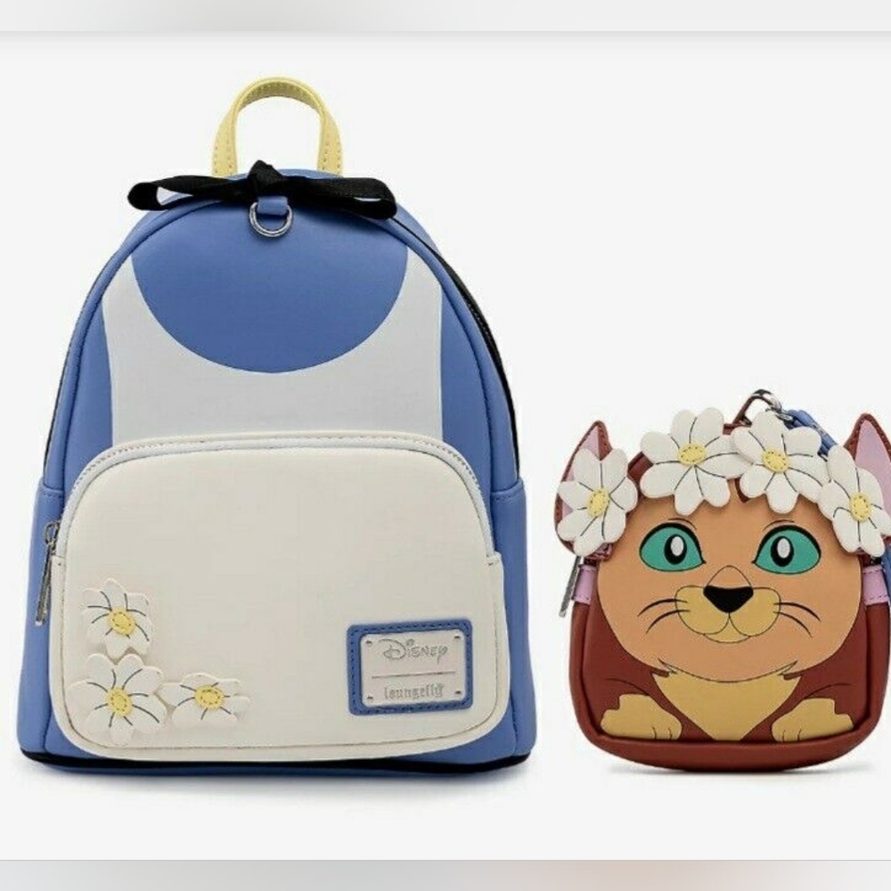 Loungefly Alice in Wonderland mini backpack with Dinah Coin Purse